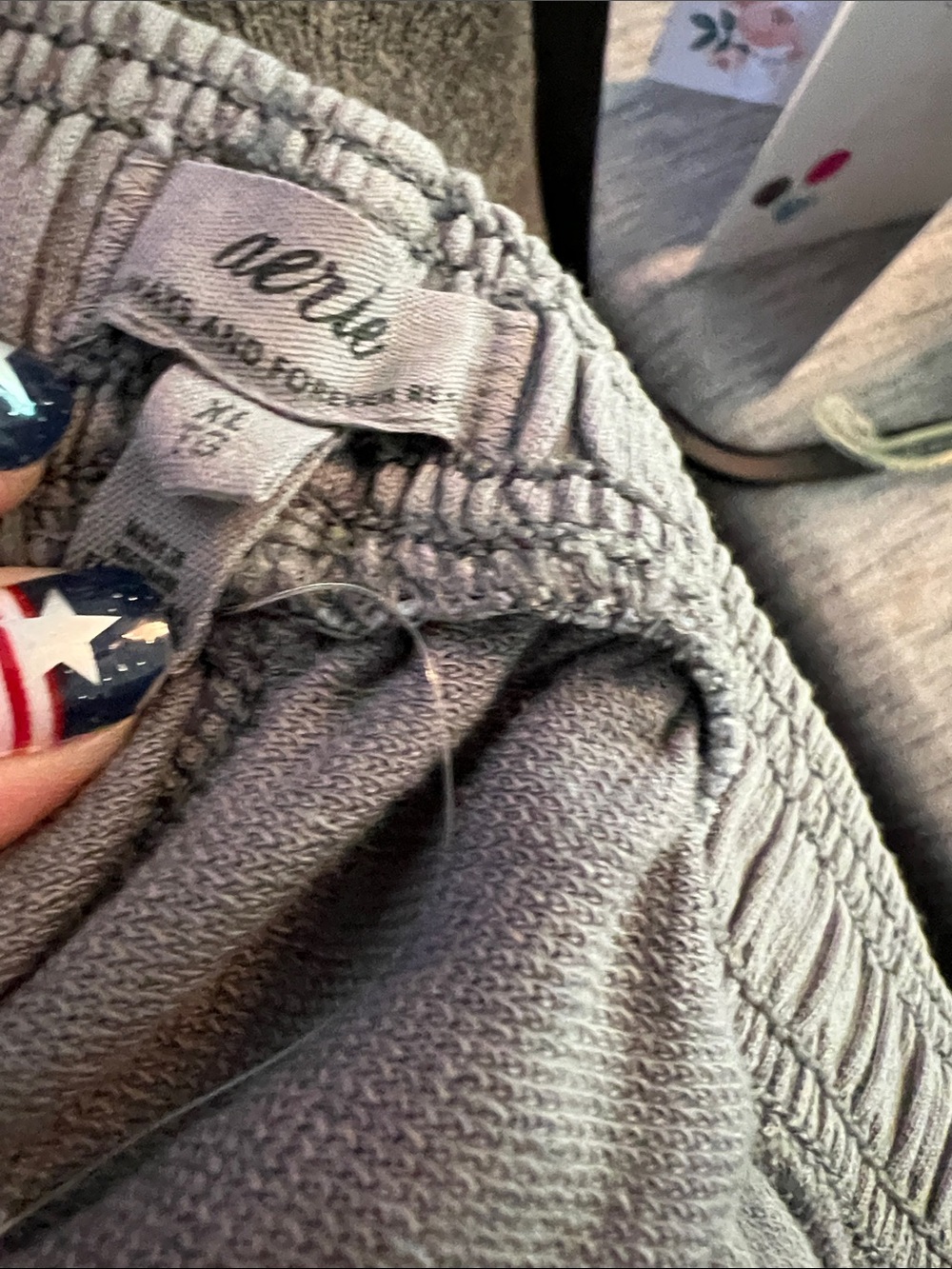 aerie women’s Athletic Lounge Shorts in Light Gray - Picture 2 of 3